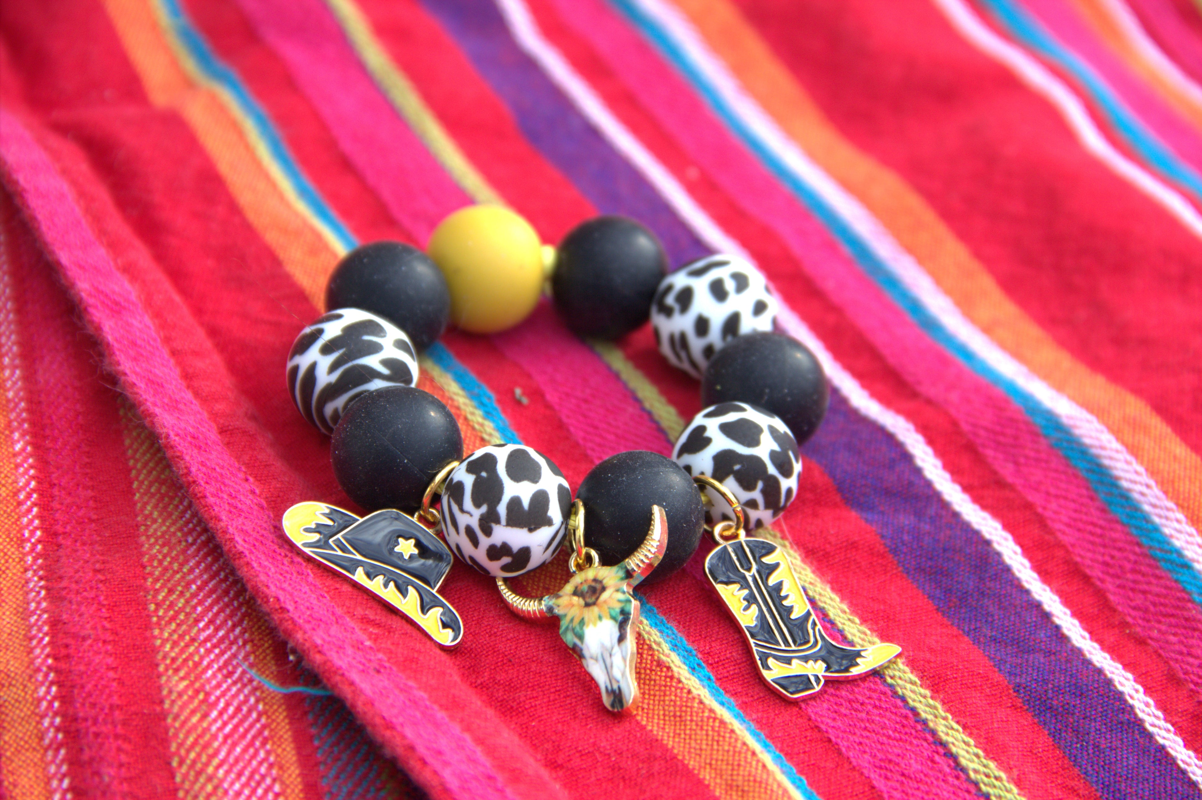 Black and gold western theme tumbler charm