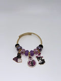 Black cat expandable charm bracelet