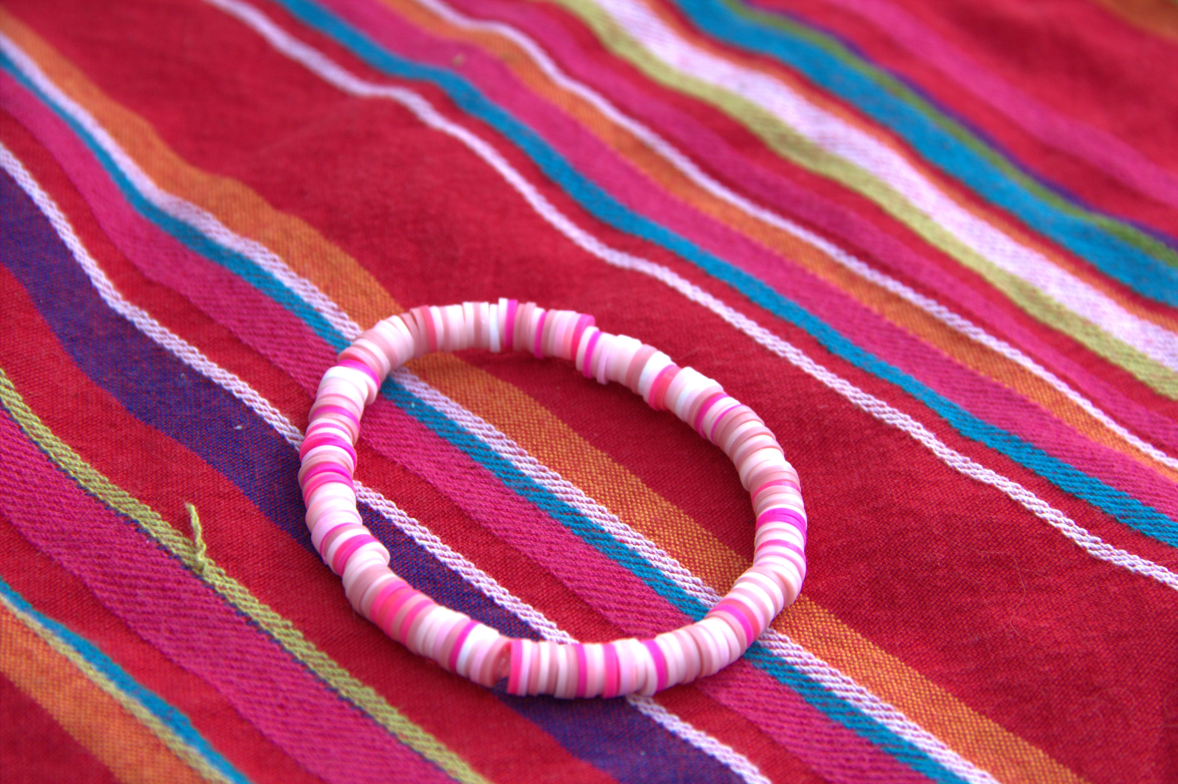 Bubble gum pop clay bead bracelet