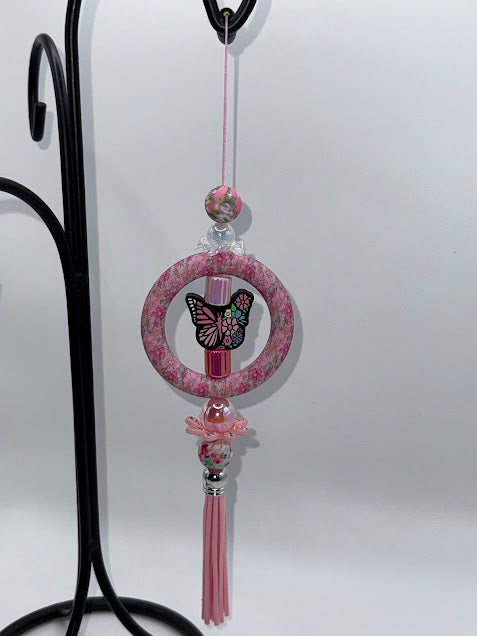 Butterfly rearview mirror charm