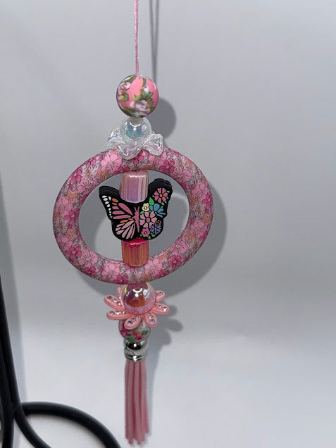 Butterfly rearview mirror charm