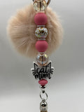 Cat mom beaded keychain