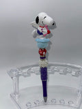 Fancy beaded snoopy pen