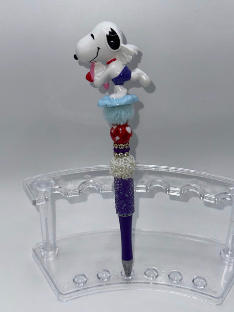 Fancy beaded snoopy pen